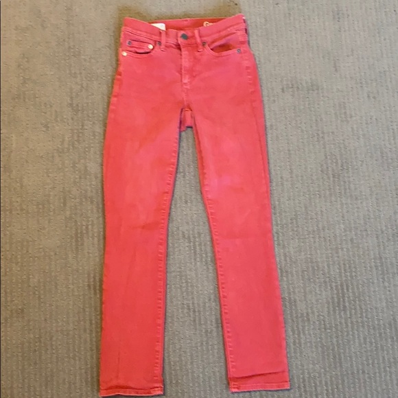 GAP Resolution Slim Straight Red Jeans Size 25 - Picture 3 of 5